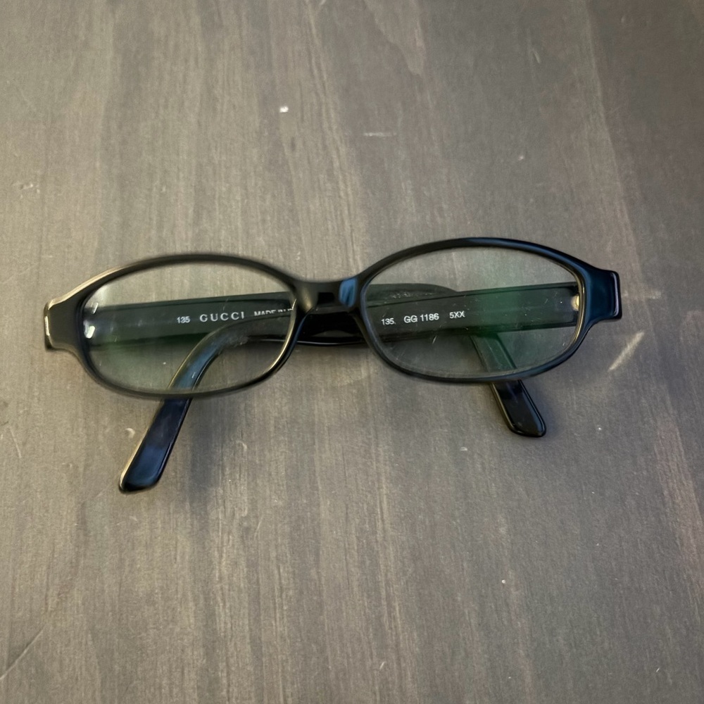 Vintage Gucci Black Oval Eyeglasses gg1186 5xx